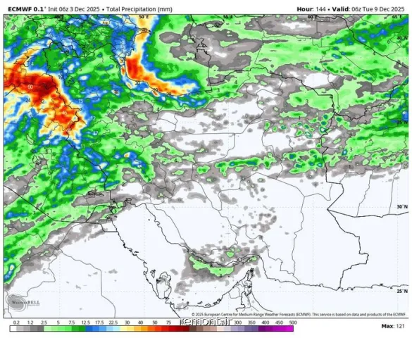 ادامه بارندگی های سنگین در سواحل شمالی اخطار برف در ارتفاعات ۷ استان